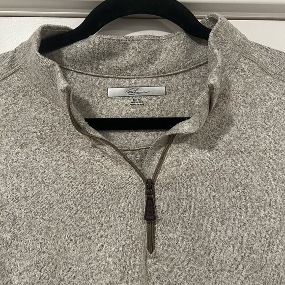 Greg Norman Men's Quarter Zip Long Sleeve Pullover‎ Sweatshirt Tan Size Medium - Picture 2 of 5